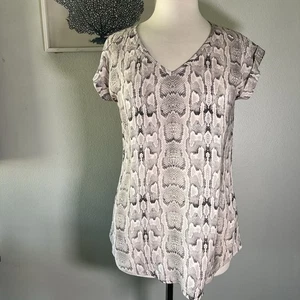 Express V Neck Snake Skin Top P/S - Picture 1 of 4