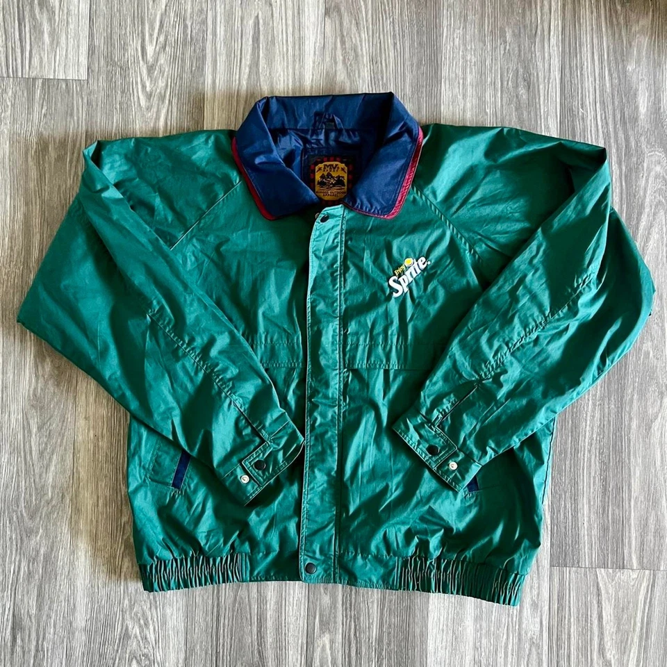 Rare 90s Sprite  Mv Sport Green Windbreaker Jacket - Image 1 of 4