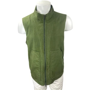 ONS Herren grün durchgehender Reißverschluss hochgeschlossen Taschen Angeln Outdoor Weste Jacke Oberteil Gr. L - Bild 1 von 4