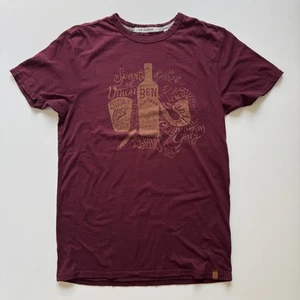 BEN SHERMAN Refined Pleasures T-Shirt Herren XS weinrot Gin Cocktail Pfeife Drink - Bild 1 von 13