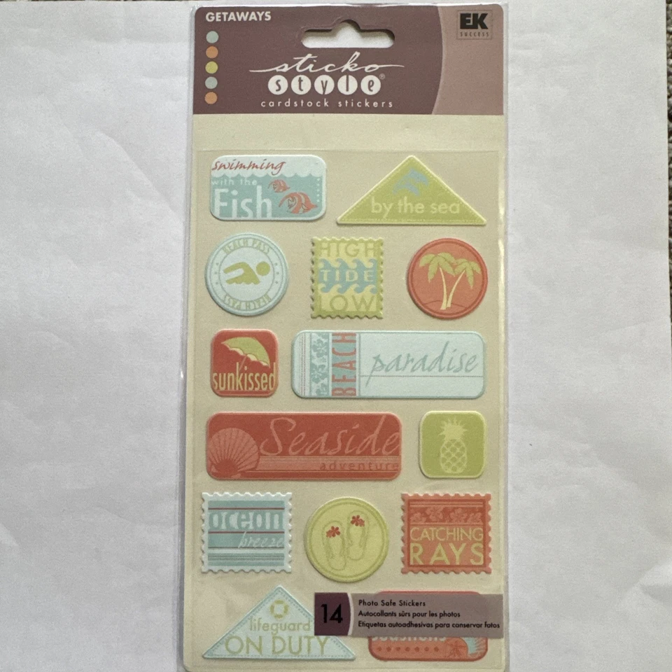 Pegatinas Sticko Style EK Success Getaways 14 pegatinas playa Foto 1 de 3