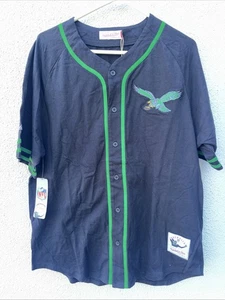 Mitchell & Ness Phildelphia Eagles Fashion Button Front Shirt Large NWT MSRP$100 - Picture 1 of 8