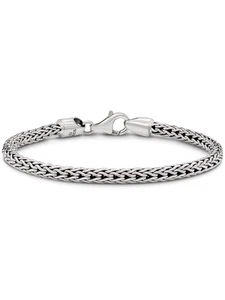 DEVATA Bali Sterling Silver Dragon Bone Chain Bracelet 4mm Round DBK5740 - Picture 1 of 11