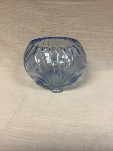 Cambridge Glass Blue Caprice Footed Rose Bowl Vase Vintage - Picture 1 of 5