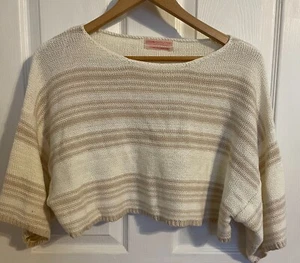 Urban Outfitters Cropped Sweater NWT Size S Unstructured Cropped Neutral Coastal - Picture 1 of 12