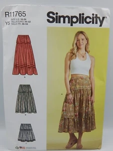 Simplicity 11765 Misses' Tiered Skirt Three Lengths Uncut Pattern Sz 18-26 9750 - Picture 1 of 2