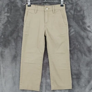Volcom Chino Pants Boys Size 4 Biege Tan Adjustable Waist Straight Leg Casual - Picture 1 of 10