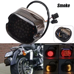 LED Rear Tail Light Brake For Harley Touring Dyna Glide Softail Fatboy Sportster - Foto 1 di 12