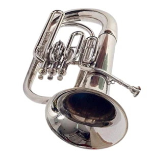 New Brass Euphonium Bb 3 Valve Nickel Plated with Hard Case+Mouthpiece By Zaima - Picture 1 of 6