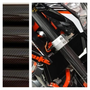 Fork Skins Guards Covers Glossy Carbon Fiber Graphics Kawasaki Ninja ZX6R ZX7R  - Foto 1 di 3