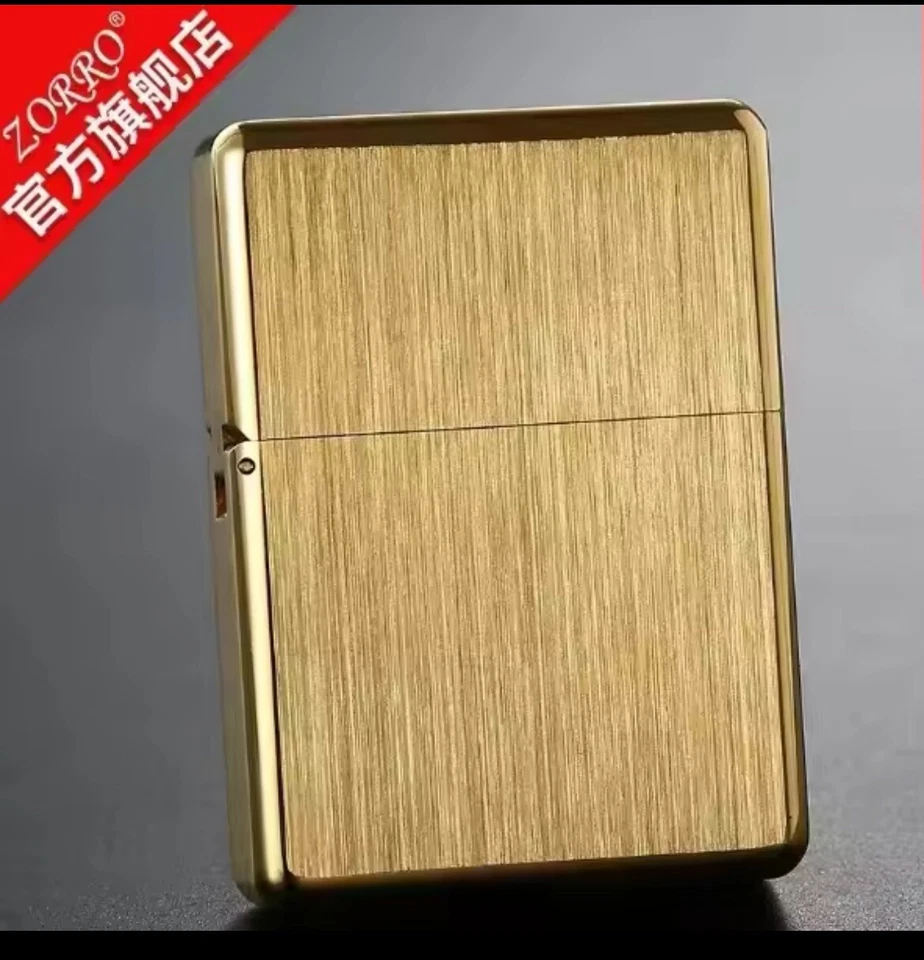Zorro 538 Tumbled Brass Lighter - 115g Case & Heavy Duty Hinge - Child Safety