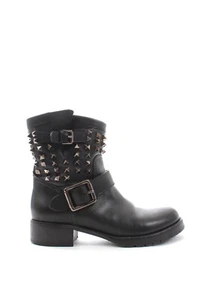 Valentino Noir Rockstud Biker Leather Ankle Boots / Black / RRP - Picture 1 of 6