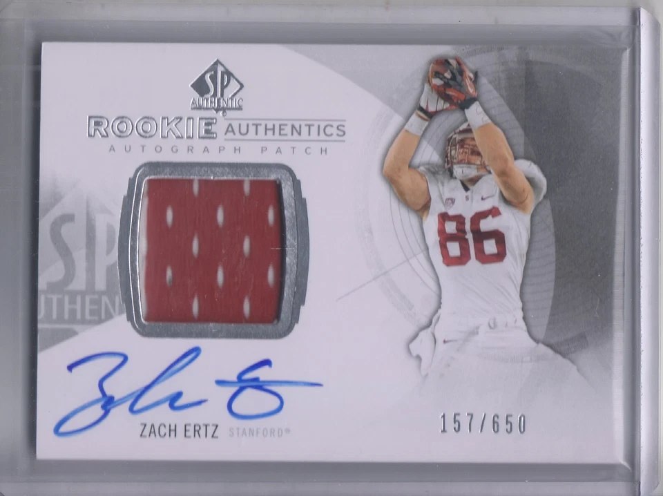 A2215- 2013 SP Authentic #166 Zach Ertz Auto Jersey /650 SAMPLE PIC - Image 1 of 2