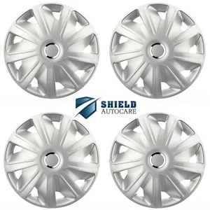 Juego de 4 cubiertas de plástico para furgonetas de radiocontrol artesanales con adornos de rueda de 16" ajuste plateado R16 - Imagen 1 de 3