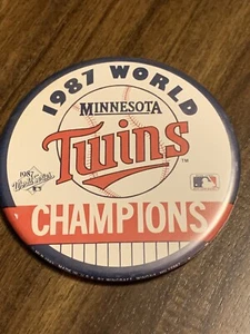 Vintage 1987 Minnesota Twins World Series Champions Button Pin Rückseite 3 1/2" - Bild 1 von 4