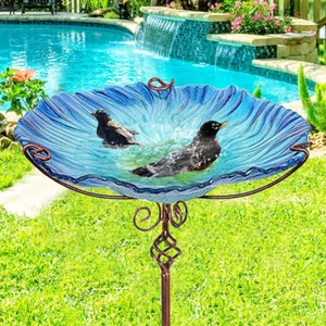 Gartendeko Vogeltränke Stehend Vogelbad Futterschale Wasserschale zum Stecken - Bild 1 von 6