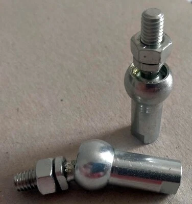 2 off M6 x 1.0mm Bright Zinc Plated Axial Ball Joint. - Image 1 of 2