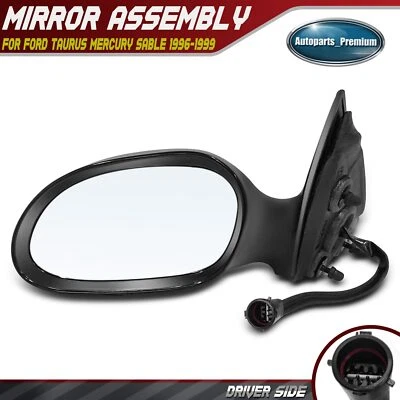 Левое зеркало с электроприводом складное гладкое черное для Ford Taurus Mercury Sable - Изображение 1 из 4