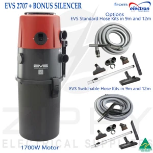 EVS 2707 Ducted Vacuum System (Bagless) 9M,12M Standard/ Switch Hose Kits - Picture 1 of 13