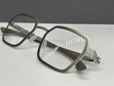 Ic Berlin Monturas de Gafas Hombres Mujer Gris Grafito Cromo Mate Cuadrado Nio Grande Foto 1 de 4