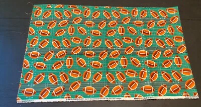 Fabric Remnants David Textiles Cotton Football Fabric DIY Crafts 44 X 70" - Image 1 of 4