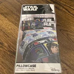 Disney Star Wars Standard Pillowcase Yoda Stormtrooper Darth Vader New - Picture 1 of 15