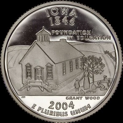 2004 S Iowa State Quarter Gem Proof Deep Cameo CN-Clad Coin - Image 1 of 3