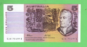 #T48. 1991 $5 PAPER FRASER/COLE BANKNOTE QJQ 754913 - Bild 1 von 2