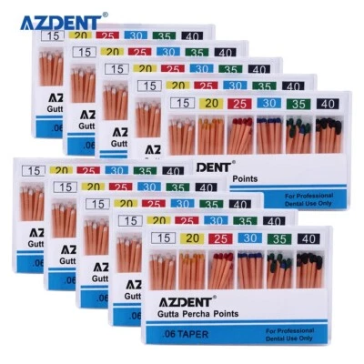 AZDENT Dental Endodoncia Gutta Percha Puntos Puntas 15-40# 0.06 Afilado - Image 1 of 4