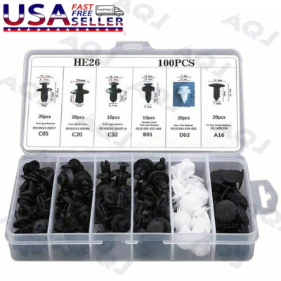 Parts Accessories Car Bumper Trim Panel Fender Engine Push Pin Rivet Clips - Image 1 of 4