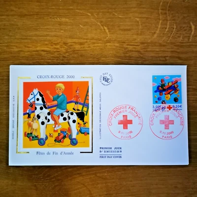 ⭐ FRANCE 1 Enveloppe CROIX-ROUGE Fête Fin Année 2000 FDC 1er Jour Timbre Poste ⭐ - Photo 1/2