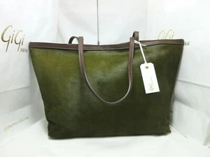 GiGi New York Tommie Tasche NEU groß Haircalf Leather Dark Olive 595 $ - Bild 1 von 7