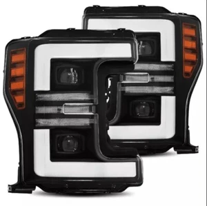 For 17-19 Ford Super Duty AlphaRex PRO Series Halogen Projector Headlights Black - Bild 1 von 6