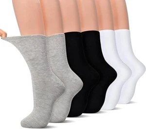 6 Pair Womens Thin Cotton Crew SocksSoft Breathable Lightweight Socks Above A... - Picture 1 of 21