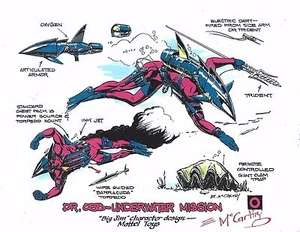 BIG JIM "Dr. OBB Underwater Mission" Mattel Toys SIGNIERT E. McCarthy 8,5" x 11" - Bild 1 von 2