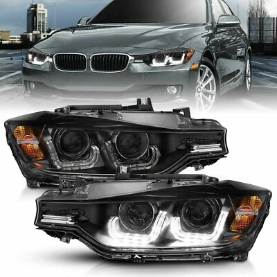 Lámpara faros proyectores ANZO 121504 con barra en U negra para 12-14 BMW Serie 3 4 puertas Foto 1 de 4