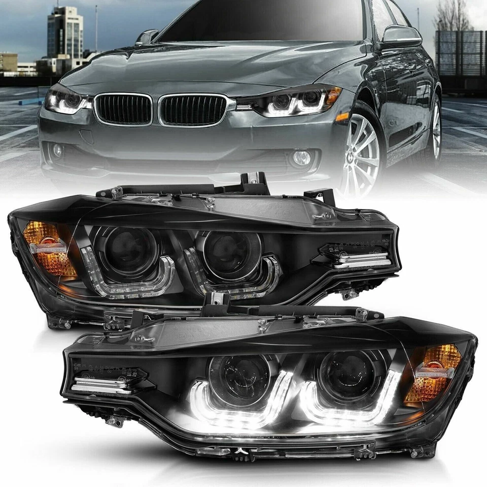 Lámpara faros proyectores ANZO 121504 con barra en U negra para 12-14 BMW Serie 3 4 puertas Foto 1 de 4