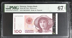 Norway 100 Kroner 2014 P 49 f Superb Gem UNC PMG 67 EPQ - Picture 1 of 3