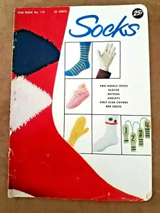 Star 0118 family SOCKS 1955 knit crochet pattern 32pg booklet Many styles/ sizes - Picture 1 of 9