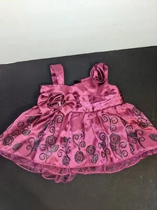 Build-A-Bear Workshop Hot Pink Flower Ruffle Dress - Picture 1 of 3