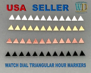 Watch Dial Hour SILVER GOLD BLACK R GOLD Markers Numerals TRIANGULAR Bars NEW - Picture 1 of 9