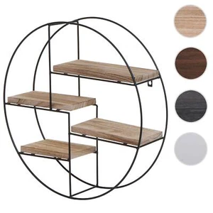 Wandregal HWC-K76, Hängeregal, 4 Regalböden Metall Holz Industrial 45x45x11cm - Bild 1 von 16
