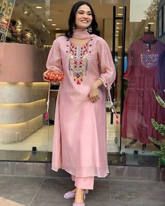 Heavy Embroidered Work Kurta With Pant And Dupatta Dresses For Women, Kurta Set - Picture 1 of 10