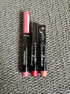 3x Revlon + Maybelline Lip Colour Pink Red Crayon (READ DESCRIPTION) - Picture 1 of 4