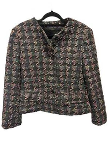 United Colors of Benetton Vintage Charcoal Boucle Wool Blend Jacket - Picture 1 of 8