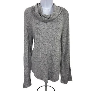 Gilligan & O'Malley Sleeping Shirt Womens Medium Cowl Neck Lightweight Knit Gray - Picture 1 of 13