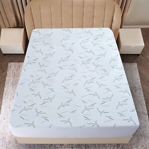 Waterproof Bamboo Mattress Protector Hypoallergenic Breathable Fitted Bed Covers