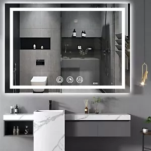 LED Bathroom Mirror Frontlit&Backlit Wall Vanity Dimmable 3 Type Light Makeup - Picture 1 of 29