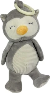 KellyBaby Plush Toy 10 Inch Grey White Cuddle Owl Clip On Stuffed Animal Rattle - Picture 1 of 1