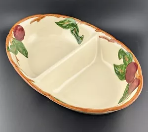Franciscan Apple 10-3/4" ovale geteilte Gemüseschüssel 1949-1953 USA Rückseite Stempel - Bild 1 von 4